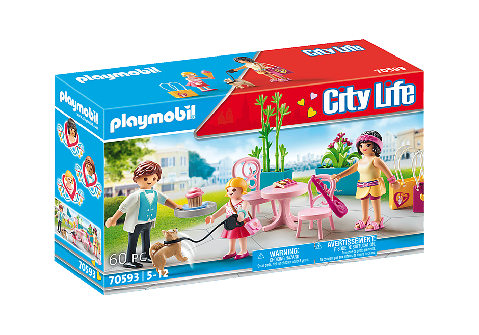 PLAYMOBIL 70593 CITY LIFE COFFEE BREAK PLAYSET WITH FIGURES & ACCESSORIES